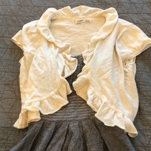 Sweet ruffled cardigan in cream M old navy new
